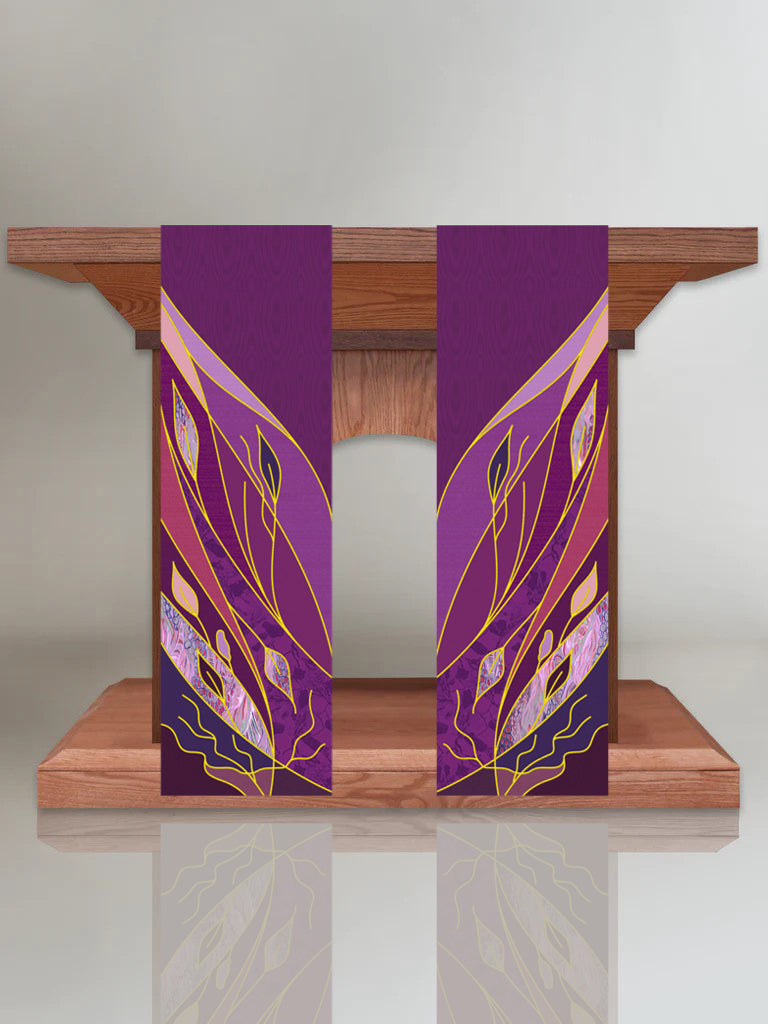 Foliage Purple Altar Scarves for Advent & Lent