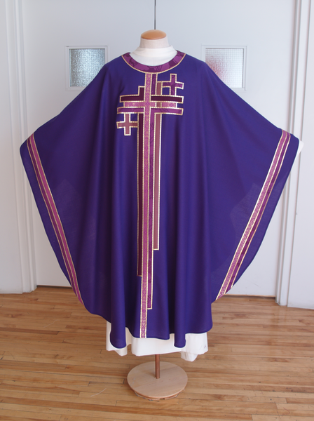 Multi Cross Sarum Blue Chasuble