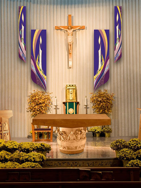 Advent Candles Sarum Blue Banners Collection