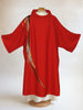 red curvilinear dalmatic for pentecost and confirmations