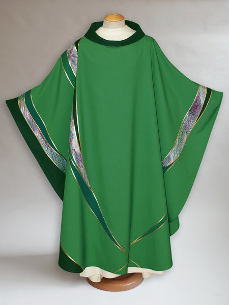 Curvilinear Green Monet Chasuble