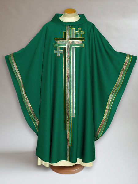 Multi Cross Green Chasuble (B)