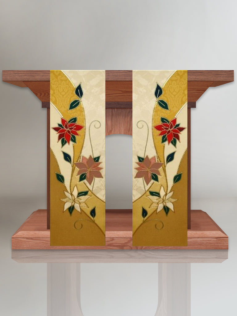 Poinsettia Christmas Altar Scarves