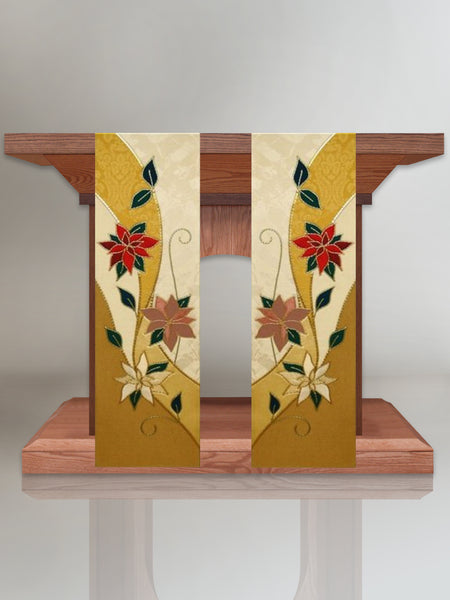 Poinsettia Christmas Altar Scarves