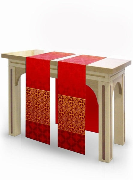 The Francis Classic Lucia Red & Brocade Red <br> Altar Scarves