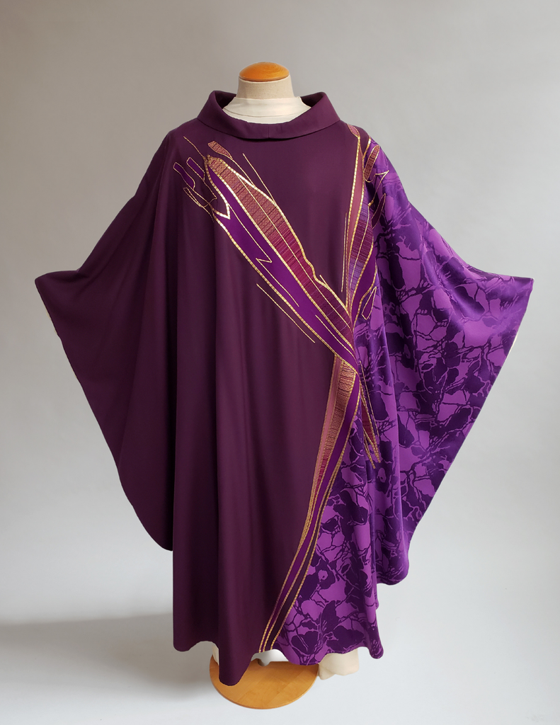 Paintbrush Cross Purple Chasuble