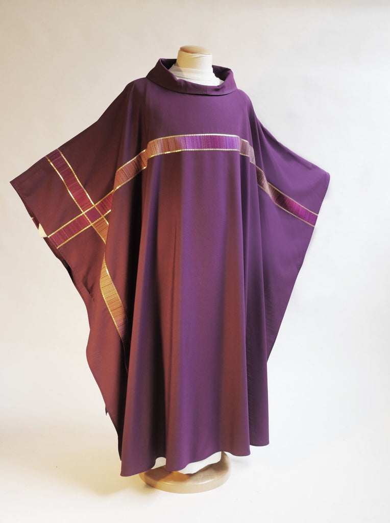 purple vestment with cross for advent and lent