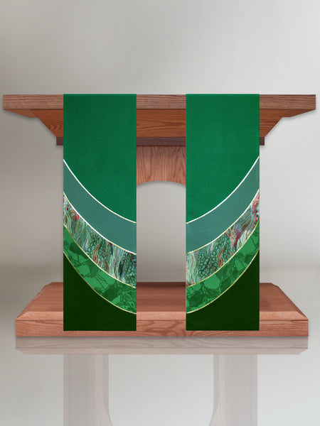 Curvilinear Kelly Green Altar Scarves