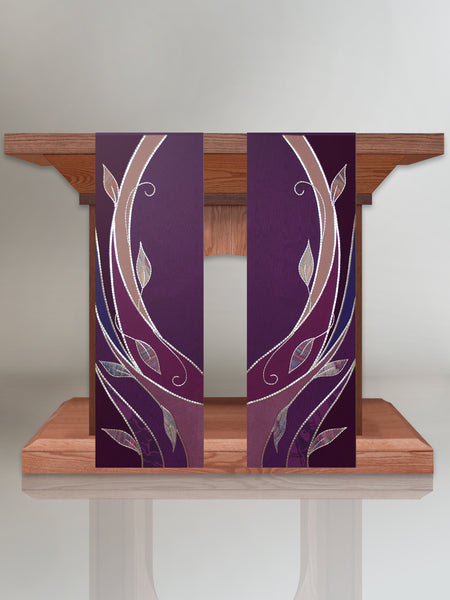 Foliage Purple Altar Scarves for Advent or Lent