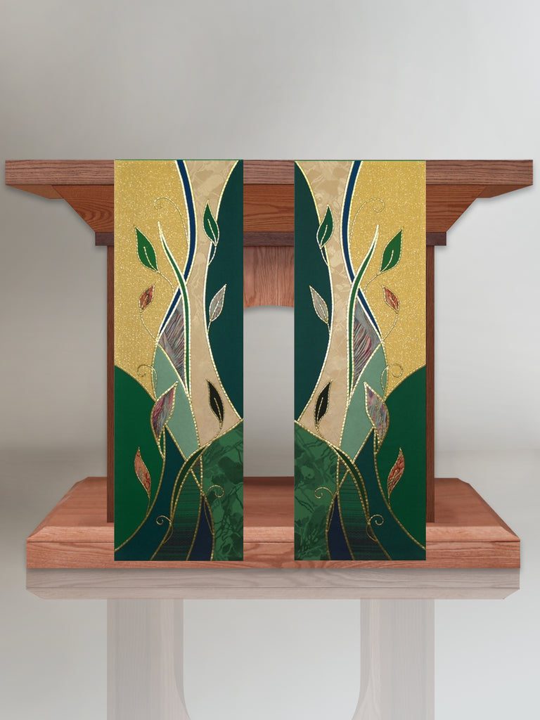 Green & Gold Foliage Scarves
