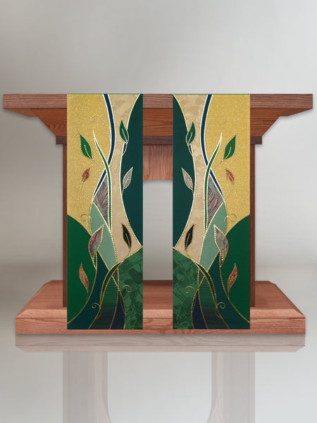 Green & Gold Foliage Scarves