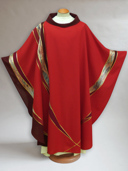 Curvilinear Red Chasuble