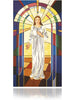 Mary with Stained Glass Banner