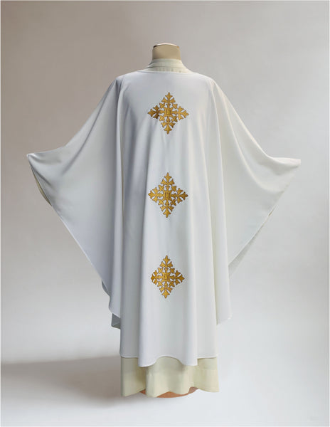 Gold Crosses White Sample Chasuble