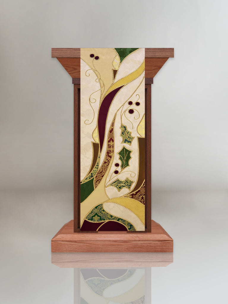 Christmas Holly & Candles Sample Lectern Hanging