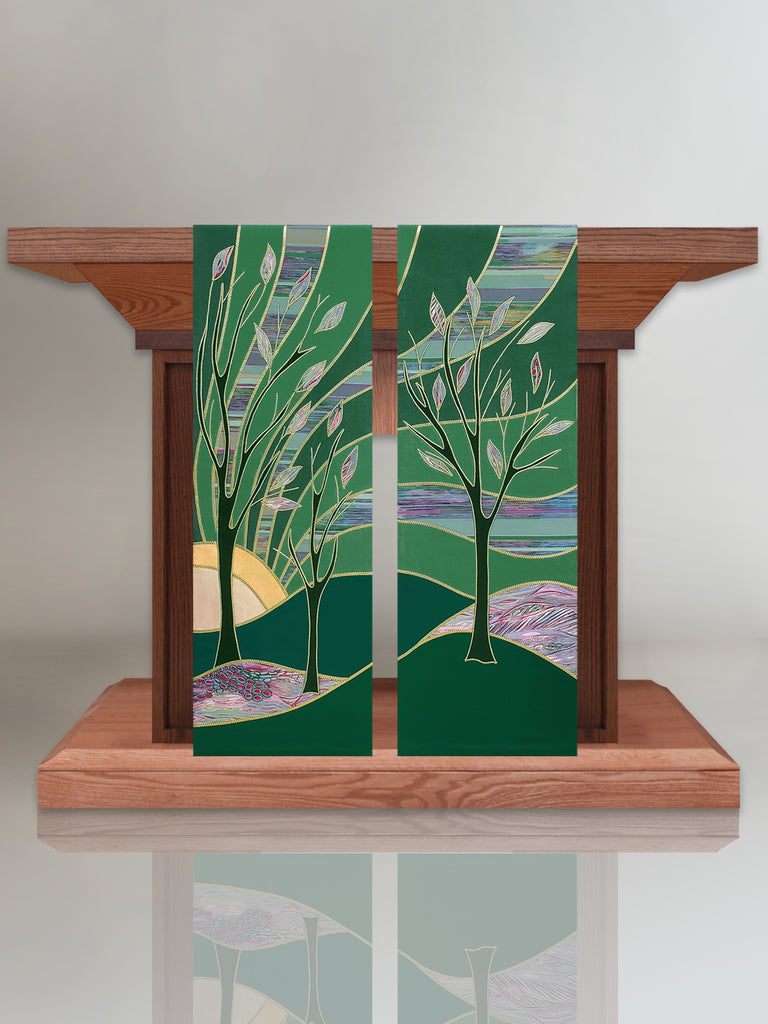 Sun & Trees Ordinary Time Sample Altar Scarves