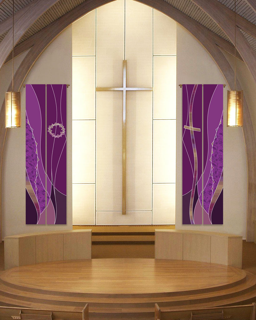 Lent Cross & Crown of Thorns Printed Banners