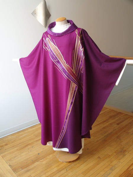 Paintbrush Cross Purple Sample Chasuble