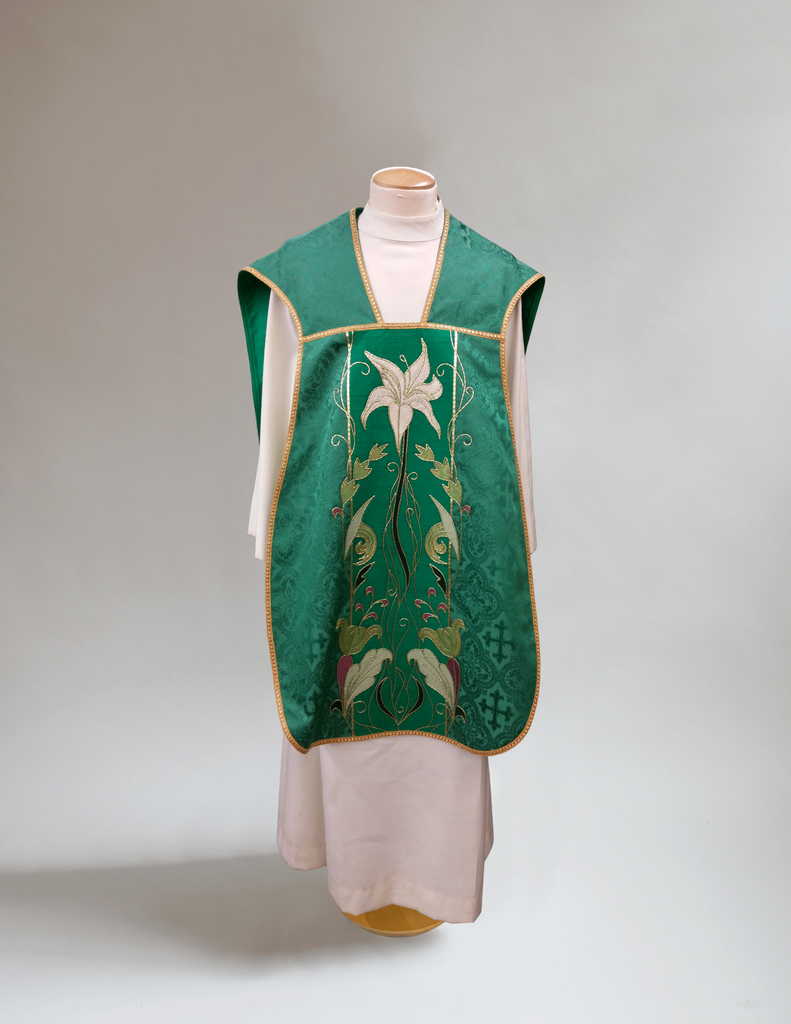 Lily Art Nouveau Green Sample Roman Vestment