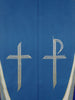 Cross & Chi Rho Sample Altar Scarves in Blue