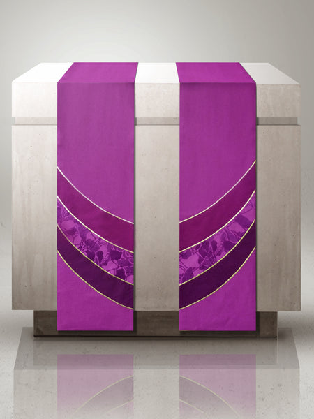 The Francis Curvilinear Vista Purple & Bella Purple <br> Altar Scarves