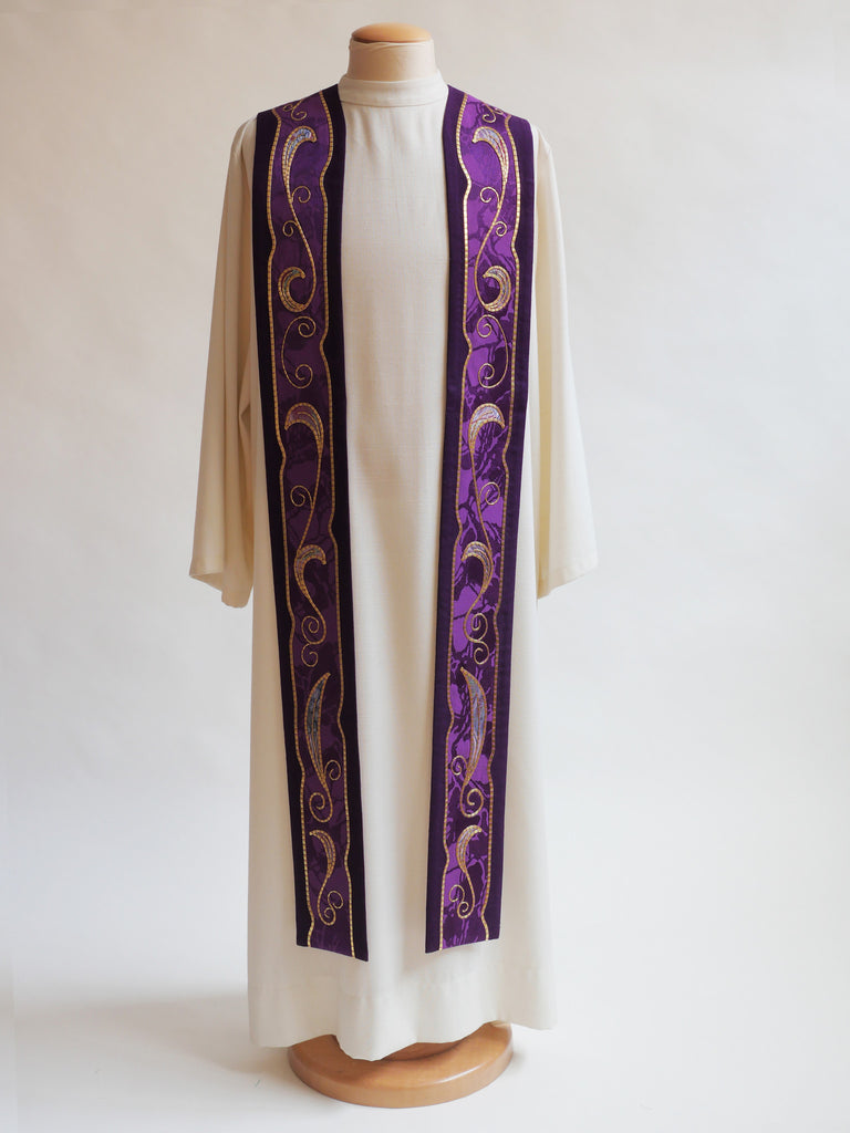 art nouveau purple stole advent and lent