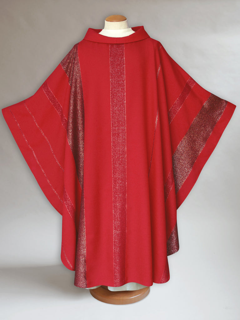 Beaulieux Asymmetrical Woven Red Sample Chasuble