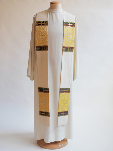 3 brocade white stole easter and christmas