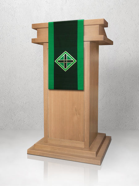 Layered Green Silk Sample Lectern Hanging