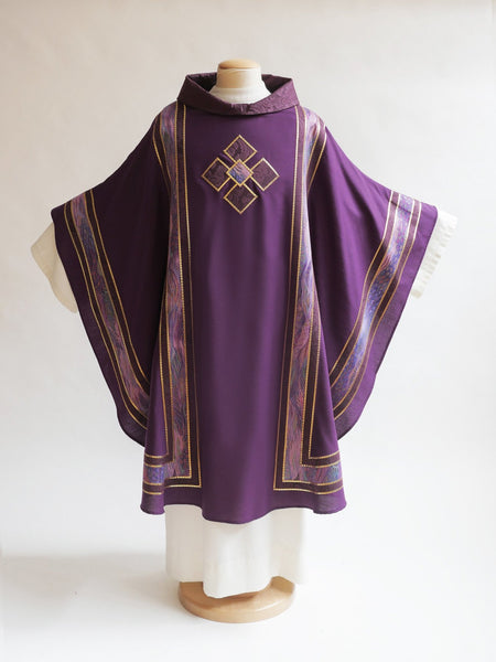 lent 300 series symmetrical with cross purple chasuble