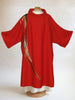 red curvilinear dalmatic for pentecost and confirmations