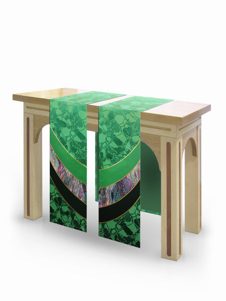 The Francis Curvilinear Bella Green & Monet Green <br> Altar Scarves