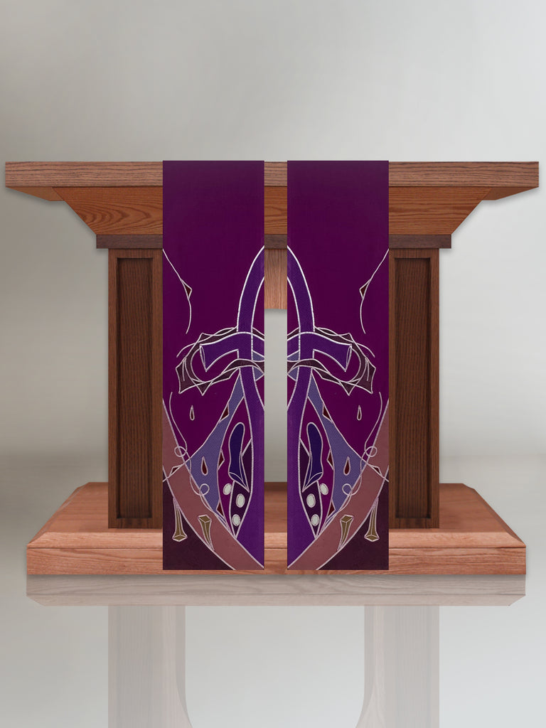 Lenten Symbology Purple Sample Altar Scarves