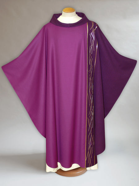Asymmetrical Lent Chasuble with Thorns