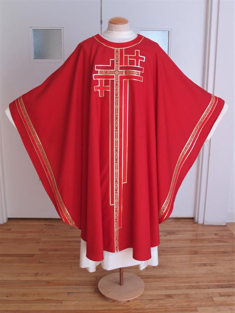 Red Multi Cross Chasuble