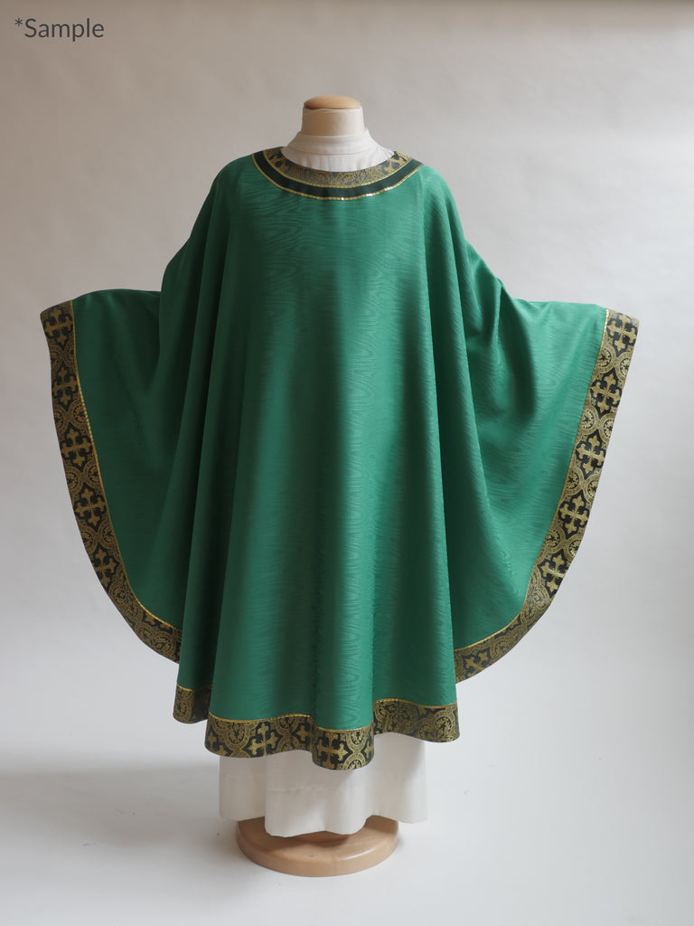 Ordinary Time Moiré Green Sample Chasuble