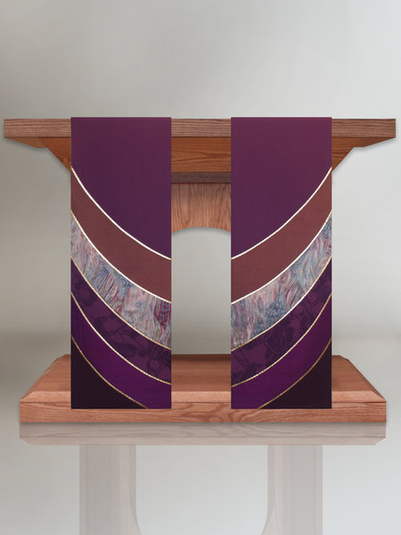 Curvilinear Purple Altar Scarves for Advent or Lent
