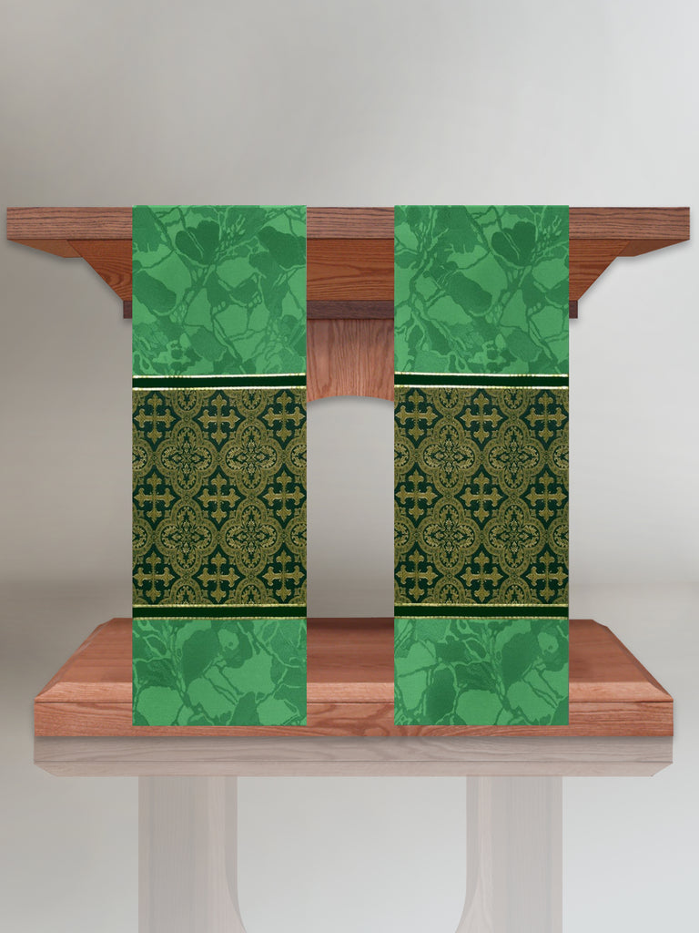 Classic Bella & Brocade Green Altar Scarves