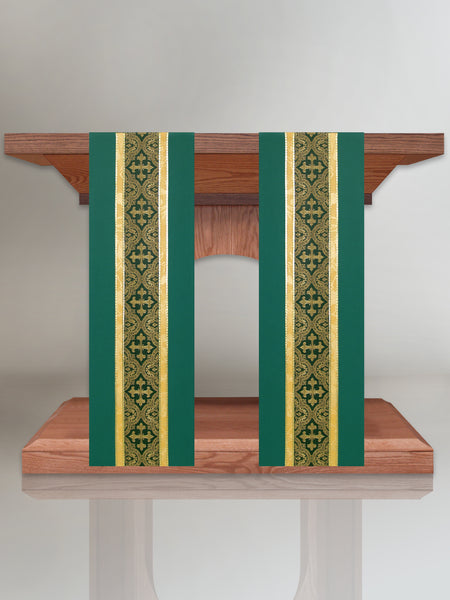 Green Brocade Central Band Altar Scarves