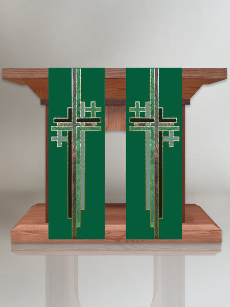 Multi Cross Green Altar Scarves