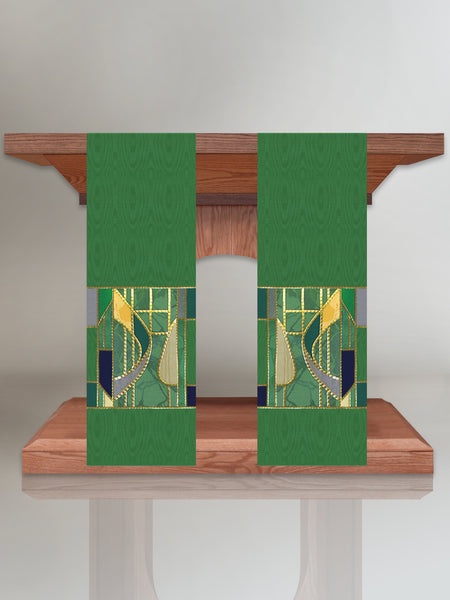 Stained Glass Green Altar Scarves