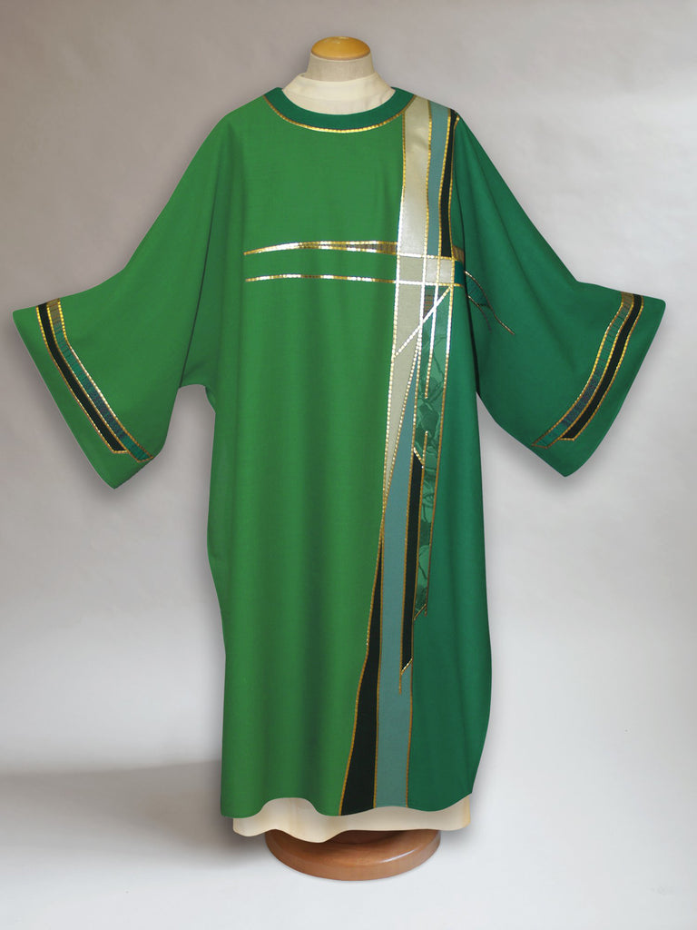 Stained Glass Cross Green Dalmatic