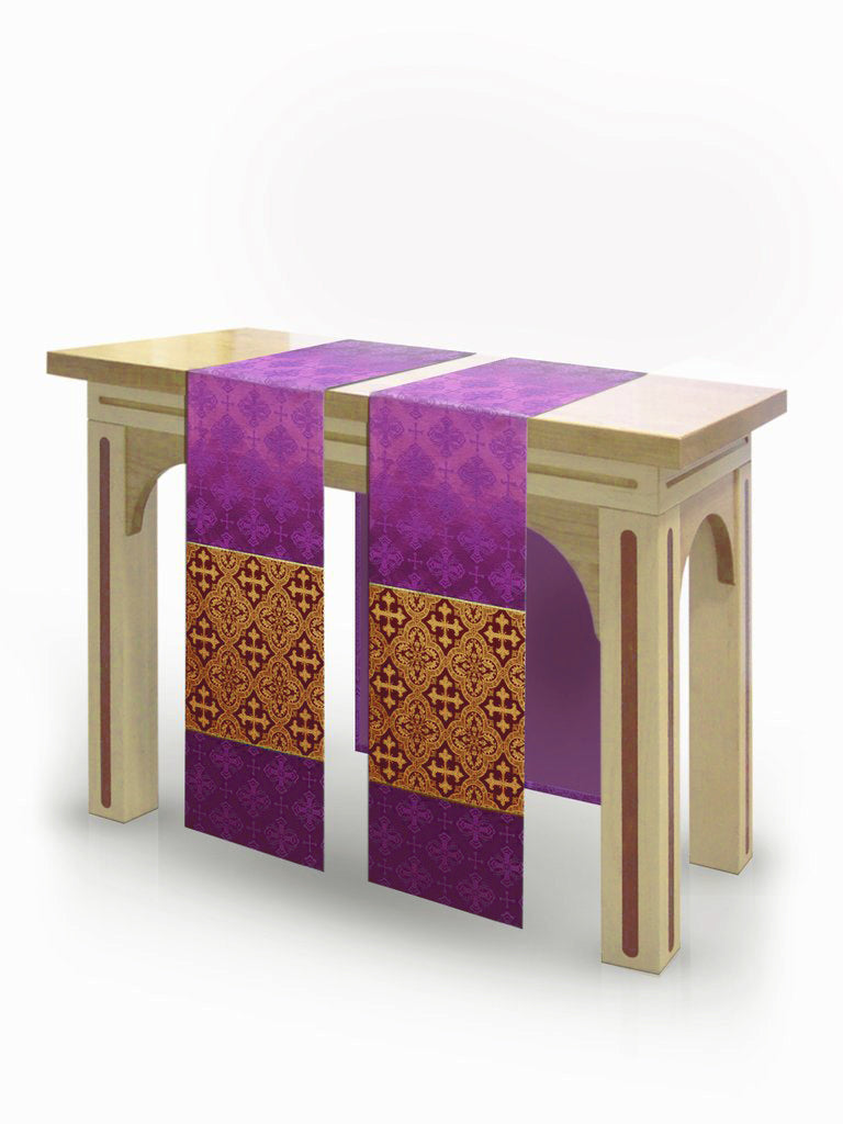 The Francis Classic Lucia Purple & Brocade Burgundy <br> Altar Scarves