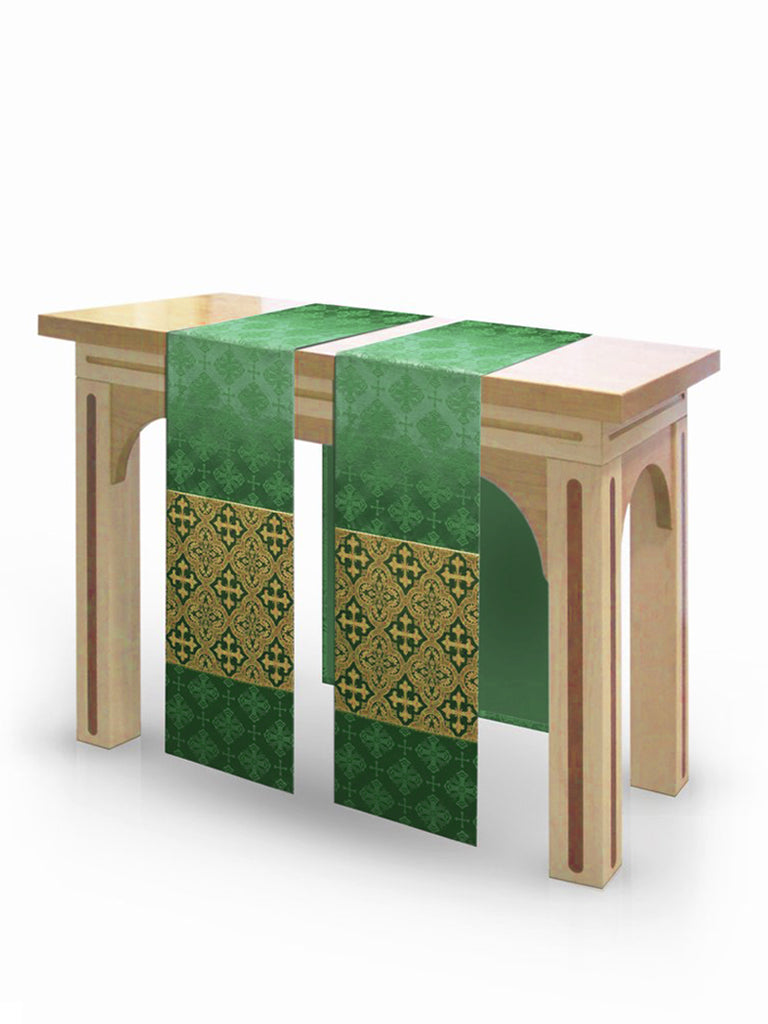 The Francis Classic Lucia Green & Brocade Green <br> Altar Scarves