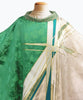 Green & White Stained Glass Cross Chasuble