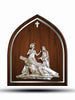 Stations of the Cross with Silver Plated Bronze on Wood