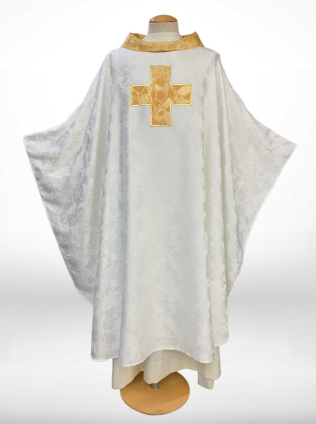 White & Gold Cross Sample Chasuble